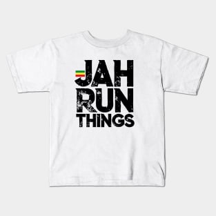 Jah Run Things Rasta Reggae Rastafari Kids T-Shirt